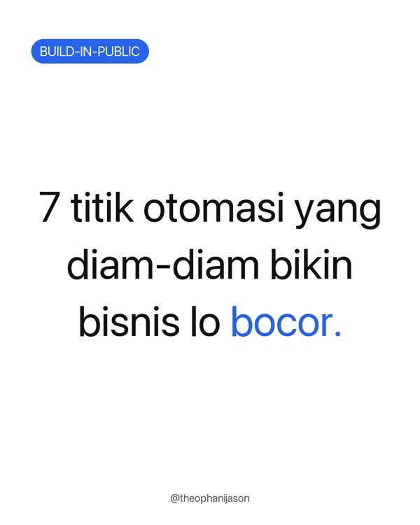 Sampul checklist 7 titik otomasi yang diam-diam bikin bisnis bocor