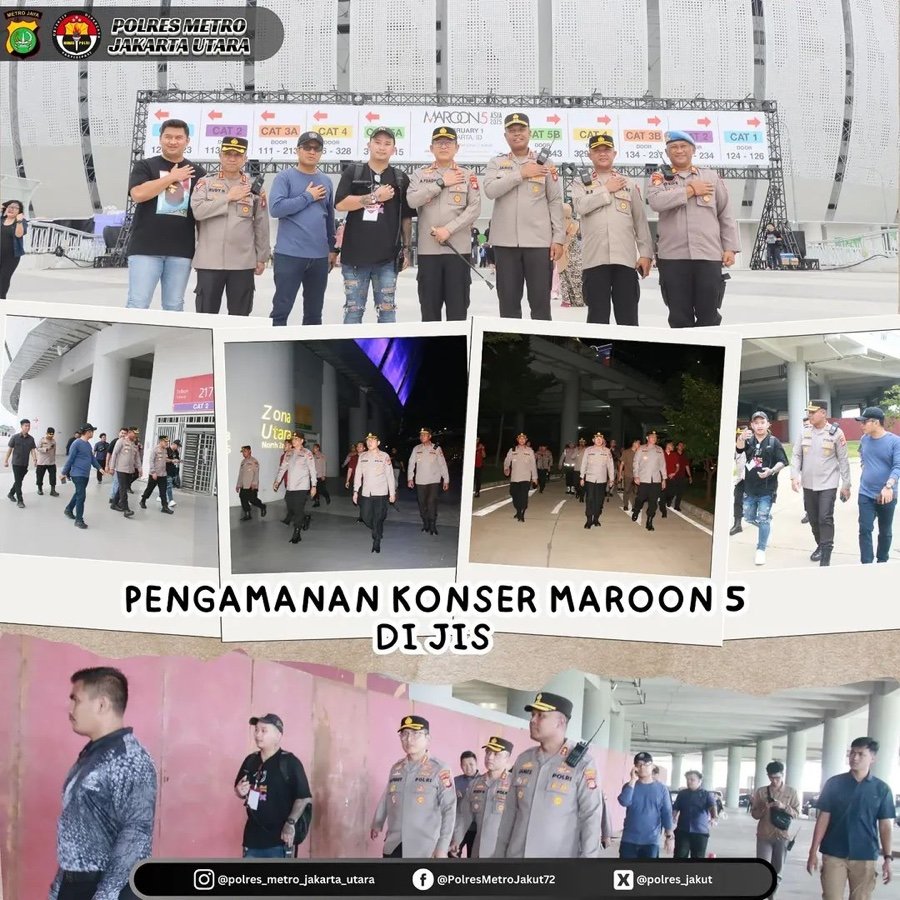 Pengamanan konser Maroon 5 di Jakarta International Stadium